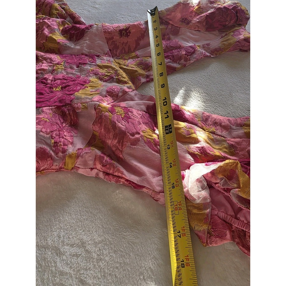 Barbie Core Coquette Showpo Floral Organza Fit Flare Plunge Mini Dress Pink US 4 - Picture 8 of 16